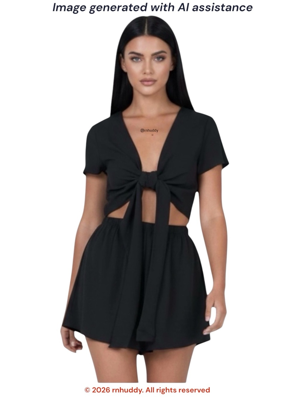 Princess Polly size 4 black front tie romper